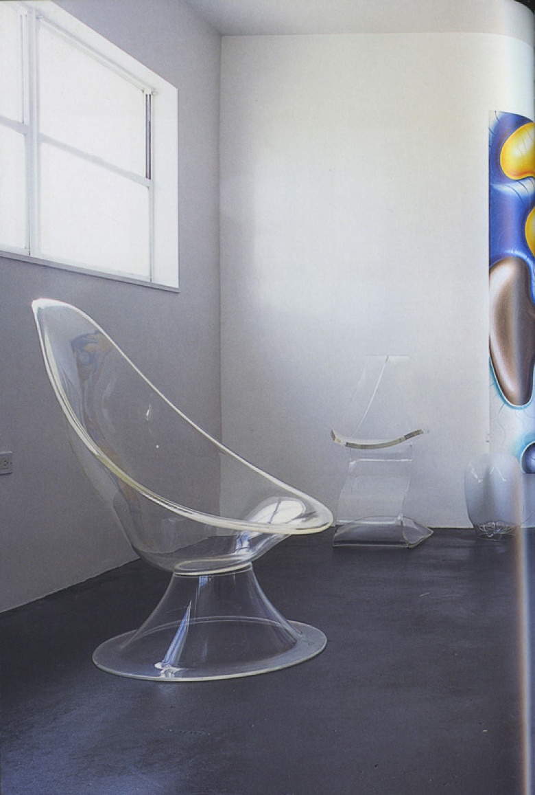 "Mix: a "Lily" chair, an Africa stool and chairs by Mies Van Der Rohe"